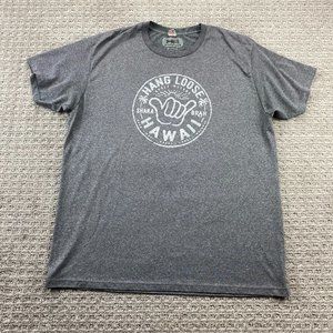 Hang Loose Hawaii Shirt Men Large L Gray Graphic T-Shirt Polyester Activewear